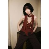 MANGO - Blouse 'LEMON' - Karmijnrood - Blouseshirt