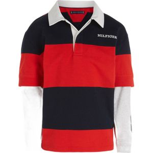 Tommy Hilfiger polo met logo rood/blauw