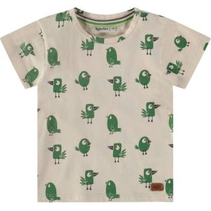 Babyface baby T-shirt met all over print ecru/groen