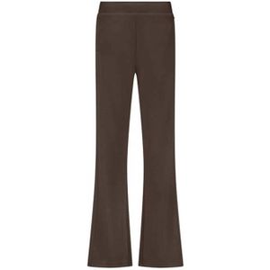 Tramontana Wide leg regular waist casual broek donkerbruin