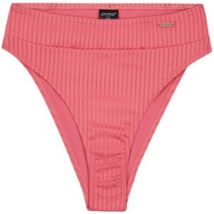 Protest high waist bikinibroekje MIXTYPE met ribstructuur roze