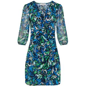 Morgan jurk met all over print blauw/groen/ecru
