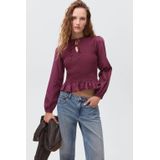 MANGO TEEN - Top - Zacht Katoen - Met Ballonmouwen - Ronde Hals