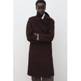 Mango - Wollen Manteljas - Donkerbruin - Dames