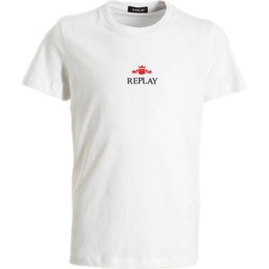 REPLAY T-shirt met logo donkerblauw