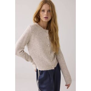 Summum Woman - Cardigan - Grijs - Wol-Elastan Blend - Gebreide Constructie