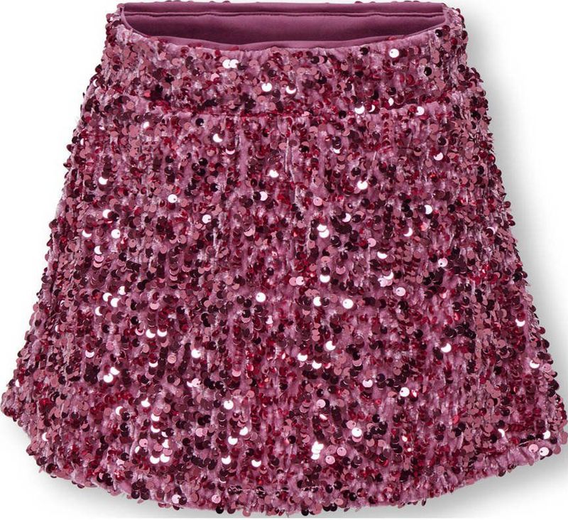 ONLY MINI - Korte Rok - Gebreide Rok - Met Verstelbare Taille - Pailletten Detail