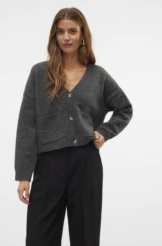 Awgemma - Gebreid Vest - V-Hals - Lange Mouwen - Regular Fit