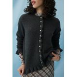 VILA gebreid vest met wol grijs