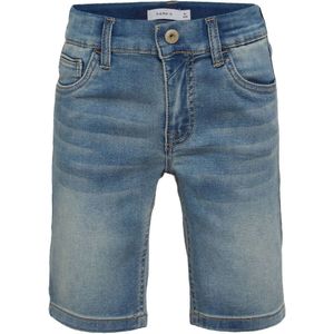 NAME IT KIDS jeans short Theo met biologisch katoen light denim