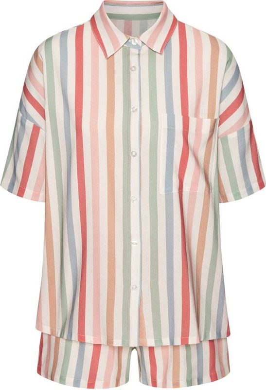 Lascana - Shortama - Multicolour Gestreept - 2-delig