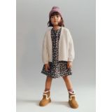 Mango Kids vest beige fijn gebreid