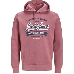 JACK & JONES ESSENTIALS hoodie JJELOGO met printopdruk mesa rose