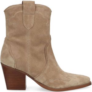 Manfield Suède Cowboylaarzen Beige