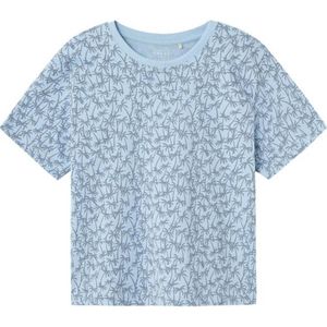 NAME IT KIDS T-shirt NKMVALTHER met all over print blauw