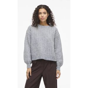 Vila - Viryleigh O-neck Knit - Trui - Grijs - Dames