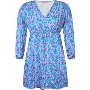 Anyday overslagjurk Safina met all over print roze/blauw