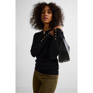 Ruby - Trui - Zwart - Met Sierknopen - Dames