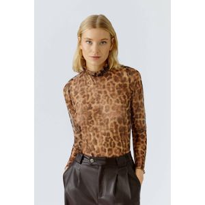 Semi-transparant shirt met lange mouwen en ruches