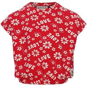 LOOXS little top met tekst rood/wit