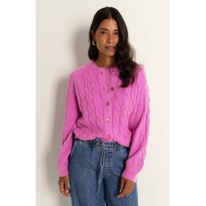 CLAUDIA BY CLAUDIA STRÄTER vest roze met kabels