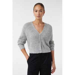 comma casual identity wollen gebreid vest lichtgrijs