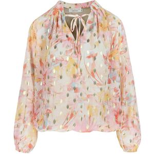 LOLALIZA blousetop met all over print ecru/roze/goud