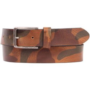 Presly & Sun leren riem met camouflageprint bruin