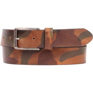 Presly & Sun leren riem met camouflageprint bruin