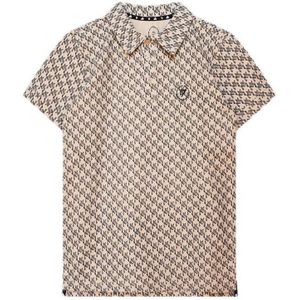 Bellaire polo met all over print beige