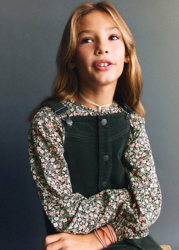 Mango Kids gebloemde blousetop groen