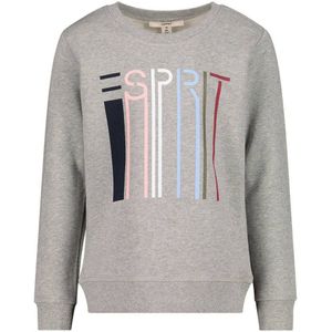 ESPRIT sweater met logo grijs melange