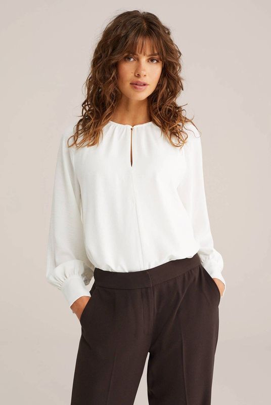 WE Fashion - Blouse - Dames - Regular Fit - Lange Mouwen - Gouden Knopen