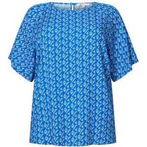 Miss Etam Plus top met all over print blauw