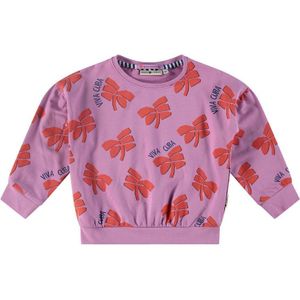 Stains&Stories sweater met all over print paars/oranje