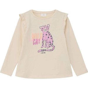 s.Oliver longsleeve met printopdruk en volant ecru