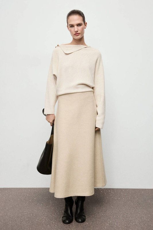 Mango gebreide trui beige