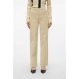 VERO MODA corduroy wide leg high waist casual broek crème