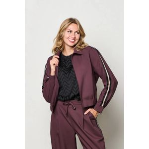 &Co Woman - FIENE - Casual Broek - Donkerpaars - Hoge Taille