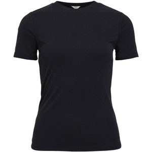 OBJECT mini rib T-shirt OBJANNIE zwart