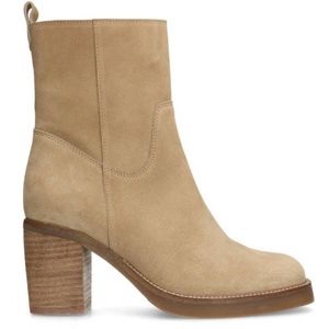 Manfield suède enkellaarzen beige