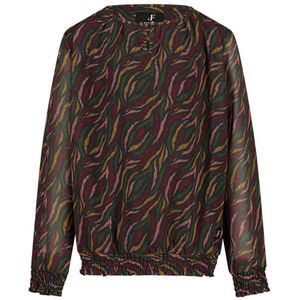 Jake Fischer top met all over print zwart/oranje