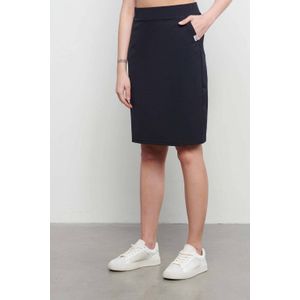 &Co Woman travelstof kokerrok marineblauw