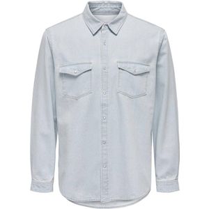 ONLY & SONS regular fit denim overhemd ONSBANE light blue denim