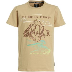 Me & My Monkey T-shirt Morris met printopdruk beige
