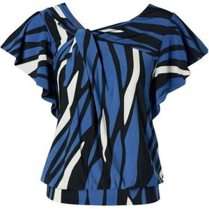 Mart Visser jersey top met grafische print blauw/zwart