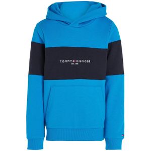 Tommy Hilfiger hoodie ESSENTIAL COLORBLOCK aquablauw/zwart