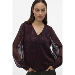 VERO MODA - VMGEBRA GEDNA LS V-NECK TOP - Dames - Blouses
