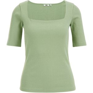 WE Fashion ribgebreide top mintgroen