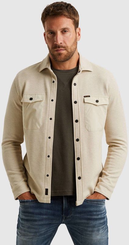 PME Legend overshirt met textuur ecru